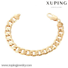 70243 Xuping Nueva pulsera de cadena de mano chapada en oro de lujo